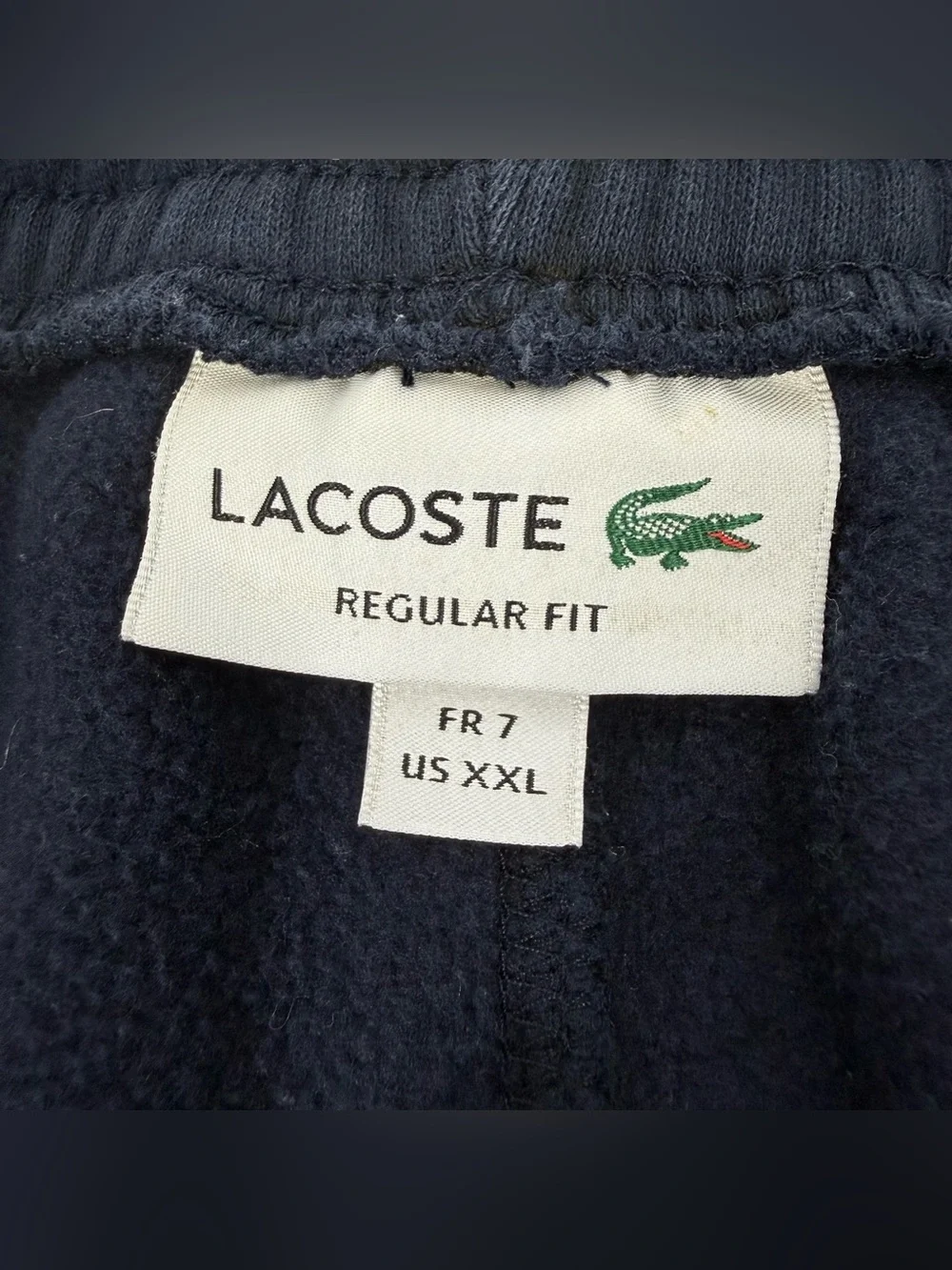 Lacoste Shorts Mens Size XXL Navy Blue Taped Logo Side Seam Crocodile 8in Inseam